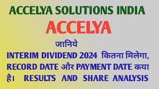 Accelya dividend news Record Date Payment Date Results Analysis Accelya Solutions India Ltd [upl. by Ciardap]