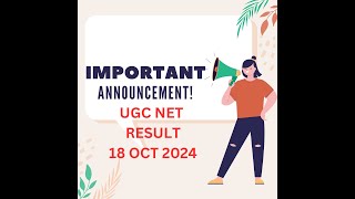 UGC RESULT ANNOUNCED  18 OCT [upl. by Dugan391]