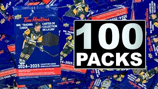 Opening 100 Packs of 202425 Upper Deck Tim Hortons Hockey Cards  NHL Trading Cards [upl. by Alyworth875]