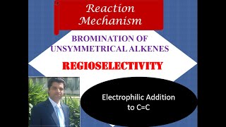 Bromination of unsymmetrical alkenes  Regioselectivity  Electrophilic addition to alkenes [upl. by Gnues]