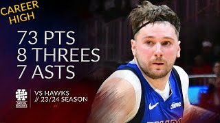 Luka Doncic 73 pts 8 threes 7 asts vs Hawks 2324 season [upl. by Velleman]