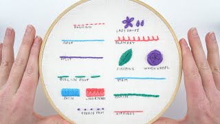 13 Hand Embroidery Stitches for Beginners [upl. by Uchish]