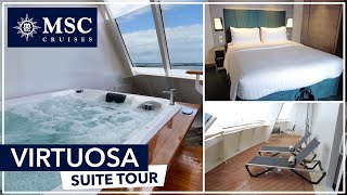 MSC VIRTUOSA  Premium Suite Aurea 9008 with Terrace amp Whirpool Tour [upl. by Suixela]