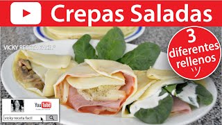 CREPAS SALADAS  Vicky Receta Facil [upl. by Anilesor342]