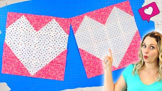 Heart Quilt Block Tutorial Free Pattern  Beginner Sewing Tutorial [upl. by Olpe]