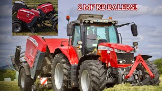 SILAGE 2024 Healy agri  TWO MASSEY FERGUSON RB 3130F BALING [upl. by Glynnis]