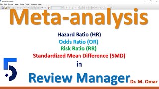 Meta analysis Hazard Ratio Odds Ratio Risk ratio Standardized Mean Difference in Review Manager [upl. by Hallett]