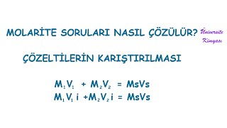 GENEL KİMYA  MOLARİTE SORULARI NASIL ÇÖZÜLÜR 4 [upl. by Nipha]