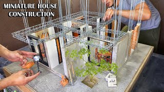 ¿Cómo construir una casa   How to build a modern house explained step by step  Miniature Bricks [upl. by Nyer]