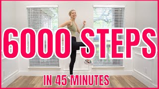 6000 STEPS IN 45 MINUTES  DAY 6 AT HOME STEP CHALLENGE  fitnessa ◡̈ [upl. by Eivets]