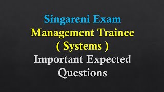 SCCL MT SYSTEMS expected questions [upl. by Corey]