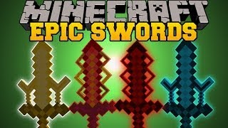 Minecraft EPIC SWORDS ELEMENTAL SWORDS AND UPGRADES Cyan Warrior Swords Mod Showcase [upl. by Topping]