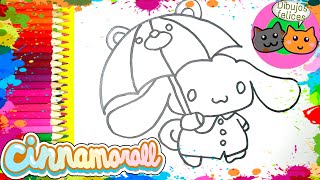 Cómo Crear un 🎨Dibujo de Cinnamoroll con ☂️Paraguas y Protector🌈 [upl. by Atterual]