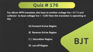 Quiz  176 Analog Electronics  BJT [upl. by Byrle257]