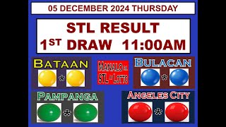 STL 1ST Draw 11AM Result STL Bataan Bulacan Pampanga Angeles 05 December 2024 THURSDAY [upl. by Linoel]