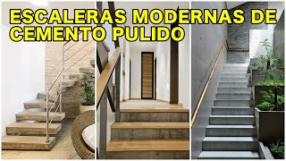 ESCALERAS MODERNAS DE CONCRETOCEMENTO PULIDO MICROCONCRETO [upl. by Artaed]