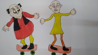 motu patlu drawing and colouring Easy drawing for kids [upl. by Anawad557]