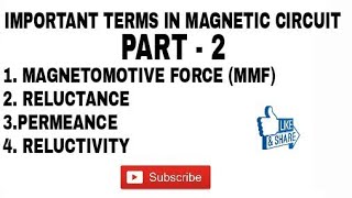 2 MAGNETOMOTIVE FORCEMMF RELUCTANCE PERMEANCE RELUCTIVITY  IMP TERMS IN MAGNETIC CIRCUIT [upl. by Pagas]