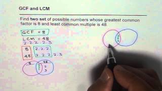 GCF of 8 and LCM 48 Find Numbers [upl. by Sprague991]