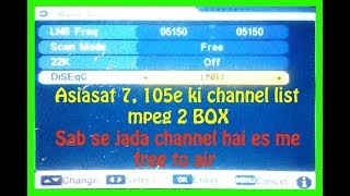 ASIASAT 7 105e CHANNELS LIST amp SCANNING ON 120cm DISH quotLagwaye Free Dishquot [upl. by Yrro]