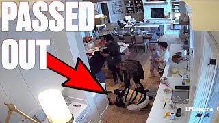 KID PASSES OUT WHILE MAKING THANKSGIVING DINNER  INTENSE FAINT CAUGHT ON CAMERA  TERRIFYING TUMBLE [upl. by Starinsky]