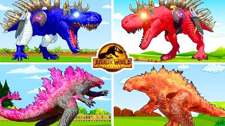 ALL SpiderMan Dinosaurs Fighting in Jurassic World Evolution 2 TRex IRex Giga Brachiosaurus [upl. by Ahsercul]