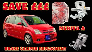 How to change a Meriva A rear replacement new brake caliper  save money amp time [upl. by Tommie]