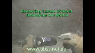 ABSS Abrasive Sandblast Cabinet  Remove Bottle Labels [upl. by Zebedee]