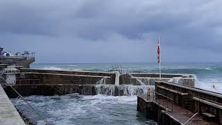 San Sebastián Donostia Royal beach ZARAUTZ big waves surf travel beach beaches storm sea [upl. by Ibbie]