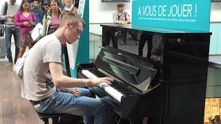 Passenger Impressively Plays Piano at Train Terminal in Paris HD 60fps [upl. by Elehcim187]