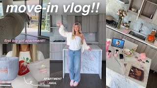 MOVE IN VLOG ♡ empty apartment tour unpacking living alone hauls etc [upl. by Zannini]