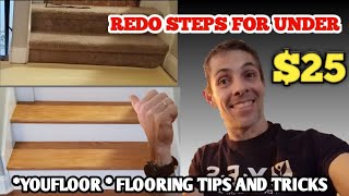 How To Install New Stair Treads And Risers For Under 25 Each [upl. by Ecienahs]