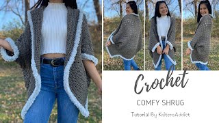 Comfy Crochet Shrug Tutorial A Crochet Shrug Tutorial for Beginners 😉 [upl. by Oicnerolf]