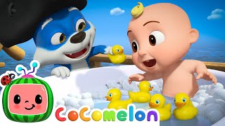 5 Little Ducks Bath Time  NEW 🛁 CoComelon Animal Time  Animals for Kids [upl. by Nylle243]