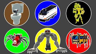 Spin Wheel Skibidi CCTV Train Jenny Siren Head Level 999 Cho Cho Charles Donald Train Bus Eater [upl. by Zeitler]