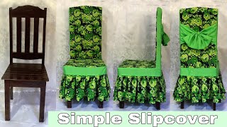 How To Make Your Own Simple Slipcover  Dining Chair Cover  Full Tutorial For Beginners [upl. by Lynsey]