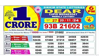 DEAR LOTTERY SAMBAD MORNING 6PM RESULT TODAY LIVE DRAW ON 20112024 NAGALAND [upl. by Virgel]