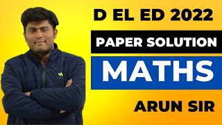 DElEd 2022 Math Paper Solution  Uttarakhand [upl. by Leta165]