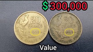 ULTRA RARE 20 FRANCS WORTH UP 300000 MOST VALUABLE coin valeurs [upl. by Akehsat]