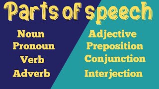 parts of speech parts of speech english grammar [upl. by Nnylrefinnej]