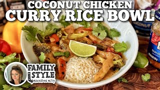 Coconut Chicken Curry Rice Bowl  Blackstone Griddles [upl. by Ynnij]