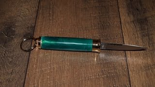 How to Turn a Key Ring Pocket Knife woodloggercom [upl. by Aiehtela]