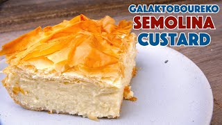 Galaktoboureko Semolina Custard Dessert  Glen And Friends Cooking  γαλακτομπούρεκο [upl. by Atinihc233]