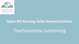 Tracheostomy Suctioning [upl. by Dirtsa663]