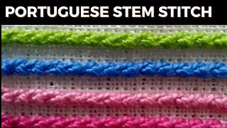 Portuguese stem stitch tutorial [upl. by Asek]