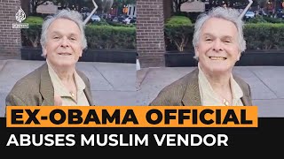 Former US official filmed abusing a Muslim street vendor  Al Jazeera Newsfeed [upl. by Nyer]