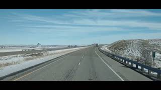 Billings Montana To Glendive Montana Winter I90 East I94 East [upl. by Dowdell]