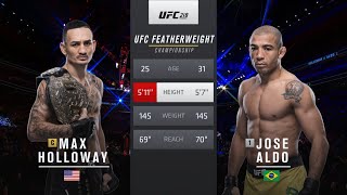 Max Holloway vs Jose Aldo Full Fight Full HD [upl. by Atnovart]