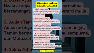 5 Nama Bayi Lakilaki Unik Bermakna Baik namabayi [upl. by Parrish]