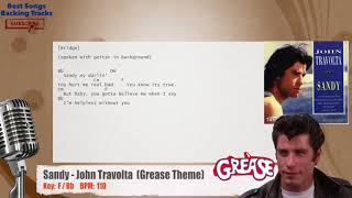 🎙 Sandy  John Travolta Grease Theme Vocal Backing Track with chords and lyrics [upl. by Erle]